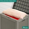 image:imageYITAHOME 32 Gallon Rattan Deck Box Indoor Outdoor Storage Box for Patio Furniture Pool Accessories Cushions Garden Tools Sports Equipment Waterproof Resin with Lockable Lid amp Side HandlesBrownBrown