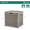 image:imageYITAHOME 32 Gallon Rattan Deck Box Indoor Outdoor Storage Box for Patio Furniture Pool Accessories Cushions Garden Tools Sports Equipment Waterproof Resin with Lockable Lid amp Side HandlesBrownBrown