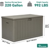 image:imageYITAHOME 32 Gallon Rattan Deck Box Indoor Outdoor Storage Box for Patio Furniture Pool Accessories Cushions Garden Tools Sports Equipment Waterproof Resin with Lockable Lid amp Side HandlesBrownLight Brown