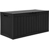 image:imageYITAHOME 32 Gallon Rattan Deck Box Indoor Outdoor Storage Box for Patio Furniture Pool Accessories Cushions Garden Tools Sports Equipment Waterproof Resin with Lockable Lid amp Side HandlesBrownBlack