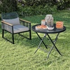 image:imageYITAHOME 32 Inch Round Folding Table for OutdoorIndoor Lightweight Foldable Table wThick Table Top and Sturdy Metal Frame Ideal for Patio Backyard Dining Room Events BlackBlack