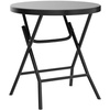 image:imageYITAHOME 32 Inch Round Folding Table for OutdoorIndoor Lightweight Foldable Table wThick Table Top and Sturdy Metal Frame Ideal for Patio Backyard Dining Room Events BlackBlack