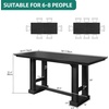 image:imageYITAHOME 70 Dining Table for 610 People Farmhouse Rectangular Kitchen Table with Thick Base for Dining Room Living Room and Kitchen Dark WalnutBlack