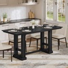 image:imageYITAHOME 70 Dining Table for 610 People Farmhouse Rectangular Kitchen Table with Thick Base for Dining Room Living Room and Kitchen Dark WalnutBlack