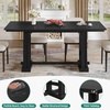 image:imageYITAHOME 70 Dining Table for 610 People Farmhouse Rectangular Kitchen Table with Thick Base for Dining Room Living Room and Kitchen Dark WalnutBlack