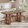 image:imageYITAHOME 70 Dining Table for 610 People Farmhouse Rectangular Kitchen Table with Thick Base for Dining Room Living Room and Kitchen Dark WalnutDark Walnut