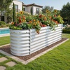 image:imageYITAHOME 8x4x2ft 2pcs Large Raised Garden Bed Galvanized Metal Planter Box with Gloves Ground Nails Support Rod amp Safety Rubber Outdoor Above Ground Planters for Plants Vegetables Flowers SilverSilver