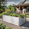image:imageYITAHOME 8x4x2ft 2pcs Large Raised Garden Bed Galvanized Metal Planter Box with Gloves Ground Nails Support Rod amp Safety Rubber Outdoor Above Ground Planters for Plants Vegetables Flowers SilverSilver