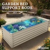 image:imageYITAHOME 8x4x2ft 2pcs Large Raised Garden Bed Galvanized Metal Planter Box with Gloves Ground Nails Support Rod amp Safety Rubber Outdoor Above Ground Planters for Plants Vegetables Flowers SilverCream Yellow