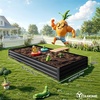 image:imageYITAHOME 8x4x2ft 2pcs Large Raised Garden Bed Galvanized Metal Planter Box with Gloves Ground Nails Support Rod amp Safety Rubber Outdoor Above Ground Planters for Plants Vegetables Flowers SilverBlack