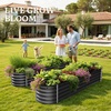 image:imageYITAHOME 8x4x2ft 2pcs Large Raised Garden Bed Galvanized Metal Planter Box with Gloves Ground Nails Support Rod amp Safety Rubber Outdoor Above Ground Planters for Plants Vegetables Flowers SilverBlack