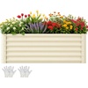 image:imageYITAHOME 8x4x2ft 2pcs Large Raised Garden Bed Galvanized Metal Planter Box with Gloves Ground Nails Support Rod amp Safety Rubber Outdoor Above Ground Planters for Plants Vegetables Flowers SilverCream Yellow