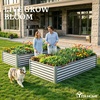 image:imageYITAHOME 8x4x2ft 2pcs Large Raised Garden Bed Galvanized Metal Planter Box with Gloves Ground Nails Support Rod amp Safety Rubber Outdoor Above Ground Planters for Plants Vegetables Flowers SilverSilver
