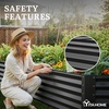 image:imageYITAHOME 8x4x2ft 2pcs Large Raised Garden Bed Galvanized Metal Planter Box with Gloves Ground Nails Support Rod amp Safety Rubber Outdoor Above Ground Planters for Plants Vegetables Flowers SilverBlack