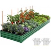 image:imageYITAHOME 8x4x2ft 2pcs Large Raised Garden Bed Galvanized Metal Planter Box with Gloves Ground Nails Support Rod amp Safety Rubber Outdoor Above Ground Planters for Plants Vegetables Flowers SilverGreen