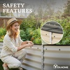 image:imageYITAHOME 8x4x2ft 2pcs Large Raised Garden Bed Galvanized Metal Planter Box with Gloves Ground Nails Support Rod amp Safety Rubber Outdoor Above Ground Planters for Plants Vegetables Flowers SilverCream Yellow