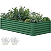 image:imageYITAHOME 8x4x2ft 2pcs Large Raised Garden Bed Galvanized Metal Planter Box with Gloves Ground Nails Support Rod amp Safety Rubber Outdoor Above Ground Planters for Plants Vegetables Flowers SilverGreen