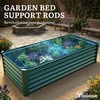 image:imageYITAHOME 8x4x2ft 2pcs Large Raised Garden Bed Galvanized Metal Planter Box with Gloves Ground Nails Support Rod amp Safety Rubber Outdoor Above Ground Planters for Plants Vegetables Flowers SilverGreen