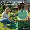 image:imageYITAHOME 8x4x2ft 2pcs Large Raised Garden Bed Galvanized Metal Planter Box with Gloves Ground Nails Support Rod amp Safety Rubber Outdoor Above Ground Planters for Plants Vegetables Flowers SilverGreen