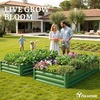 image:imageYITAHOME 8x4x2ft 2pcs Large Raised Garden Bed Galvanized Metal Planter Box with Gloves Ground Nails Support Rod amp Safety Rubber Outdoor Above Ground Planters for Plants Vegetables Flowers SilverGreen