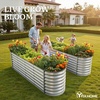 image:imageYITAHOME 8x4x2ft 2pcs Large Raised Garden Bed Galvanized Metal Planter Box with Gloves Ground Nails Support Rod amp Safety Rubber Outdoor Above Ground Planters for Plants Vegetables Flowers SilverSilver