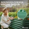 image:imageYITAHOME 8x4x2ft 2pcs Large Raised Garden Bed Galvanized Metal Planter Box with Gloves Ground Nails Support Rod amp Safety Rubber Outdoor Above Ground Planters for Plants Vegetables Flowers SilverGreen
