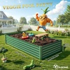 image:imageYITAHOME 8x4x2ft 2pcs Large Raised Garden Bed Galvanized Metal Planter Box with Gloves Ground Nails Support Rod amp Safety Rubber Outdoor Above Ground Planters for Plants Vegetables Flowers SilverGreen
