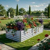 image:imageYITAHOME 8x4x2ft 2pcs Large Raised Garden Bed Galvanized Metal Planter Box with Gloves Ground Nails Support Rod amp Safety Rubber Outdoor Above Ground Planters for Plants Vegetables Flowers SilverSilver