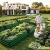 image:imageYITAHOME 8x4x2ft 2pcs Large Raised Garden Bed Galvanized Metal Planter Box with Gloves Ground Nails Support Rod amp Safety Rubber Outdoor Above Ground Planters for Plants Vegetables Flowers SilverGreen