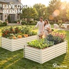 image:imageYITAHOME 8x4x2ft 2pcs Large Raised Garden Bed Galvanized Metal Planter Box with Gloves Ground Nails Support Rod amp Safety Rubber Outdoor Above Ground Planters for Plants Vegetables Flowers SilverCream Yellow
