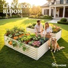 image:imageYITAHOME 8x4x2ft 2pcs Large Raised Garden Bed Kit Galvanized Metal Planter Box with Gloves amp Safety Rubber Outdoor Above Ground Planters for Plants Vegetables Flowers Cream Yellow