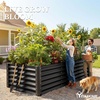 image:imageYITAHOME 8x4x3ft Large Raised Garden Bed Kit Galvanized Metal Planter Box with Gloves Support Rod amp Safety Rubber Outdoor Above Ground Planters for Plants Vegetables Flowers Black