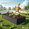 image:imageYITAHOME 8x4x3ft Large Raised Garden Bed Kit Galvanized Metal Planter Box with Gloves Support Rod amp Safety Rubber Outdoor Above Ground Planters for Plants Vegetables Flowers Black