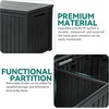 image:imageYITAHOME Large Deck Box 120 Gallon Resin Outdoor Storage Box wSlideLocking Black Lid Patio Storage Bin for Outdoor Pillows Garden Tools and Pool Supplies Waterproof Lockable GrayishWhiteBlack
