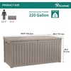 image:imageYITAHOME Large Deck Box 120 Gallon Resin Outdoor Storage Box wSlideLocking Black Lid Patio Storage Bin for Outdoor Pillows Garden Tools and Pool Supplies Waterproof Lockable GrayishWhiteTaupe
