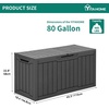 image:imageYITAHOME Large Deck Box 120 Gallon Resin Outdoor Storage Box wSlideLocking Black Lid Patio Storage Bin for Outdoor Pillows Garden Tools and Pool Supplies Waterproof Lockable GrayishWhiteDark Gray