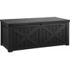 image:imageYITAHOME Large Deck Box 120 Gallon Resin Outdoor Storage Box wSlideLocking Black Lid Patio Storage Bin for Outdoor Pillows Garden Tools and Pool Supplies Waterproof Lockable GrayishWhiteBlack