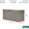 image:imageYITAHOME Large Deck Box 120 Gallon Resin Outdoor Storage Box wSlideLocking Black Lid Patio Storage Bin for Outdoor Pillows Garden Tools and Pool Supplies Waterproof Lockable GrayishWhiteTaupe