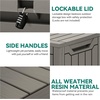 image:imageYITAHOME Large Deck Box 120 Gallon Resin Outdoor Storage Box wSlideLocking Black Lid Patio Storage Bin for Outdoor Pillows Garden Tools and Pool Supplies Waterproof Lockable GrayishWhiteTaupe