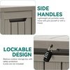 image:imageYITAHOME Large Deck Box 120 Gallon Resin Outdoor Storage Box wSlideLocking Black Lid Patio Storage Bin for Outdoor Pillows Garden Tools and Pool Supplies Waterproof Lockable GrayishWhiteTaupe