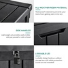 image:imageYITAHOME Large Deck Box 120 Gallon Resin Outdoor Storage Box wSlideLocking Black Lid Patio Storage Bin for Outdoor Pillows Garden Tools and Pool Supplies Waterproof Lockable GrayishWhiteBlack