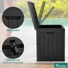image:imageYITAHOME Large Deck Box 120 Gallon Resin Outdoor Storage Box wSlideLocking Black Lid Patio Storage Bin for Outdoor Pillows Garden Tools and Pool Supplies Waterproof Lockable GrayishWhiteBlack
