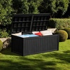 image:imageYITAHOME Large Deck Box 120 Gallon Resin Outdoor Storage Box wSlideLocking Black Lid Patio Storage Bin for Outdoor Pillows Garden Tools and Pool Supplies Waterproof Lockable GrayishWhiteBlack