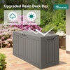 image:imageYITAHOME Large Deck Box 120 Gallon Resin Outdoor Storage Box wSlideLocking Black Lid Patio Storage Bin for Outdoor Pillows Garden Tools and Pool Supplies Waterproof Lockable GrayishWhiteTaupe