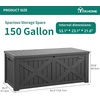 image:imageYITAHOME Large Deck Box 120 Gallon Resin Outdoor Storage Box wSlideLocking Black Lid Patio Storage Bin for Outdoor Pillows Garden Tools and Pool Supplies Waterproof Lockable GrayishWhiteDark Gray