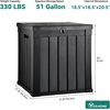 image:imageYITAHOME Large Deck Box 120 Gallon Resin Outdoor Storage Box wSlideLocking Black Lid Patio Storage Bin for Outdoor Pillows Garden Tools and Pool Supplies Waterproof Lockable GrayishWhiteBlack