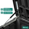 image:imageYITAHOME Large Deck Box 120 Gallon Resin Outdoor Storage Box wSlideLocking Black Lid Patio Storage Bin for Outdoor Pillows Garden Tools and Pool Supplies Waterproof Lockable GrayishWhiteBlack