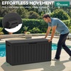 image:imageYITAHOME Large Deck Box 120 Gallon Resin Outdoor Storage Box wSlideLocking Black Lid Patio Storage Bin for Outdoor Pillows Garden Tools and Pool Supplies Waterproof Lockable GrayishWhiteBlack