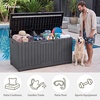 image:imageYITAHOME Large Deck Box 120 Gallon Resin Outdoor Storage Box wSlideLocking Black Lid Patio Storage Bin for Outdoor Pillows Garden Tools and Pool Supplies Waterproof Lockable GrayishWhiteDark Gray
