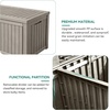 image:imageYITAHOME Large Deck Box 120 Gallon Resin Outdoor Storage Box wSlideLocking Black Lid Patio Storage Bin for Outdoor Pillows Garden Tools and Pool Supplies Waterproof Lockable GrayishWhiteTaupe